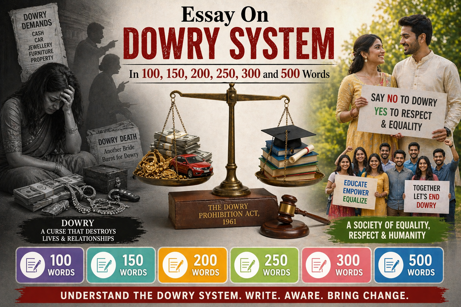 Essay On Dowry System In 100, 150, 200, 250, 300 and 500 Words
